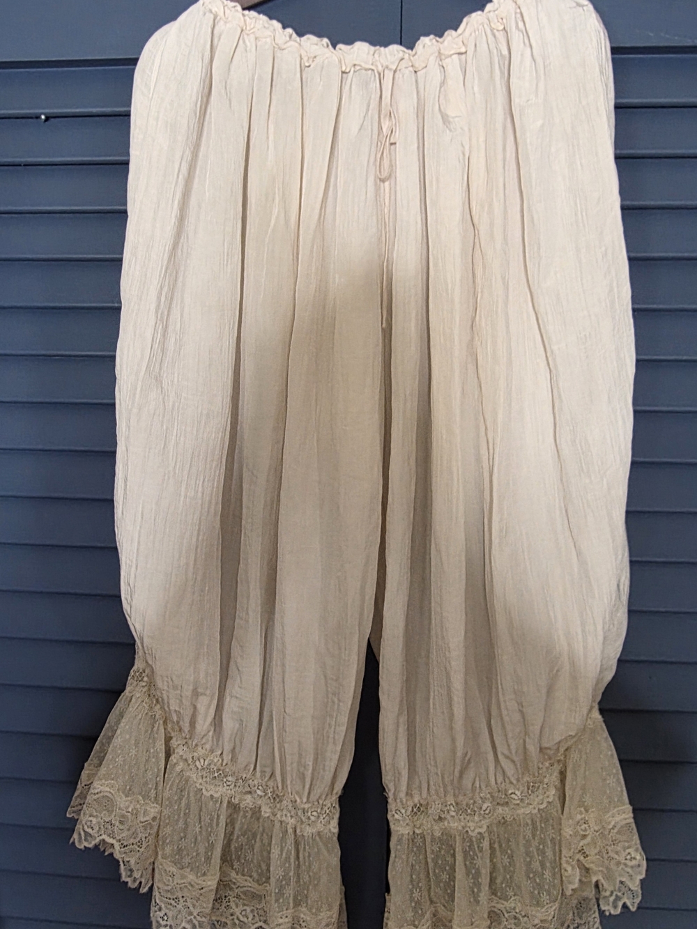 Free People Cream Lace-Trim Wide Leg Palazzo Pants